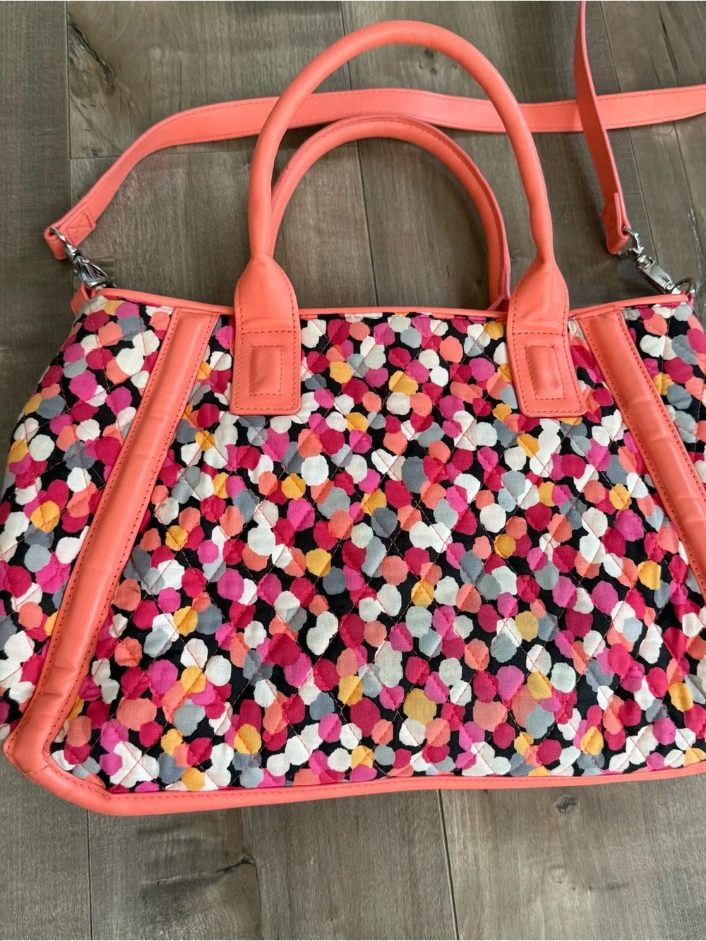 Vera Bradley Trapeze Tote Purse Pixie Confetti Color Summer Bag Crossbody Handle